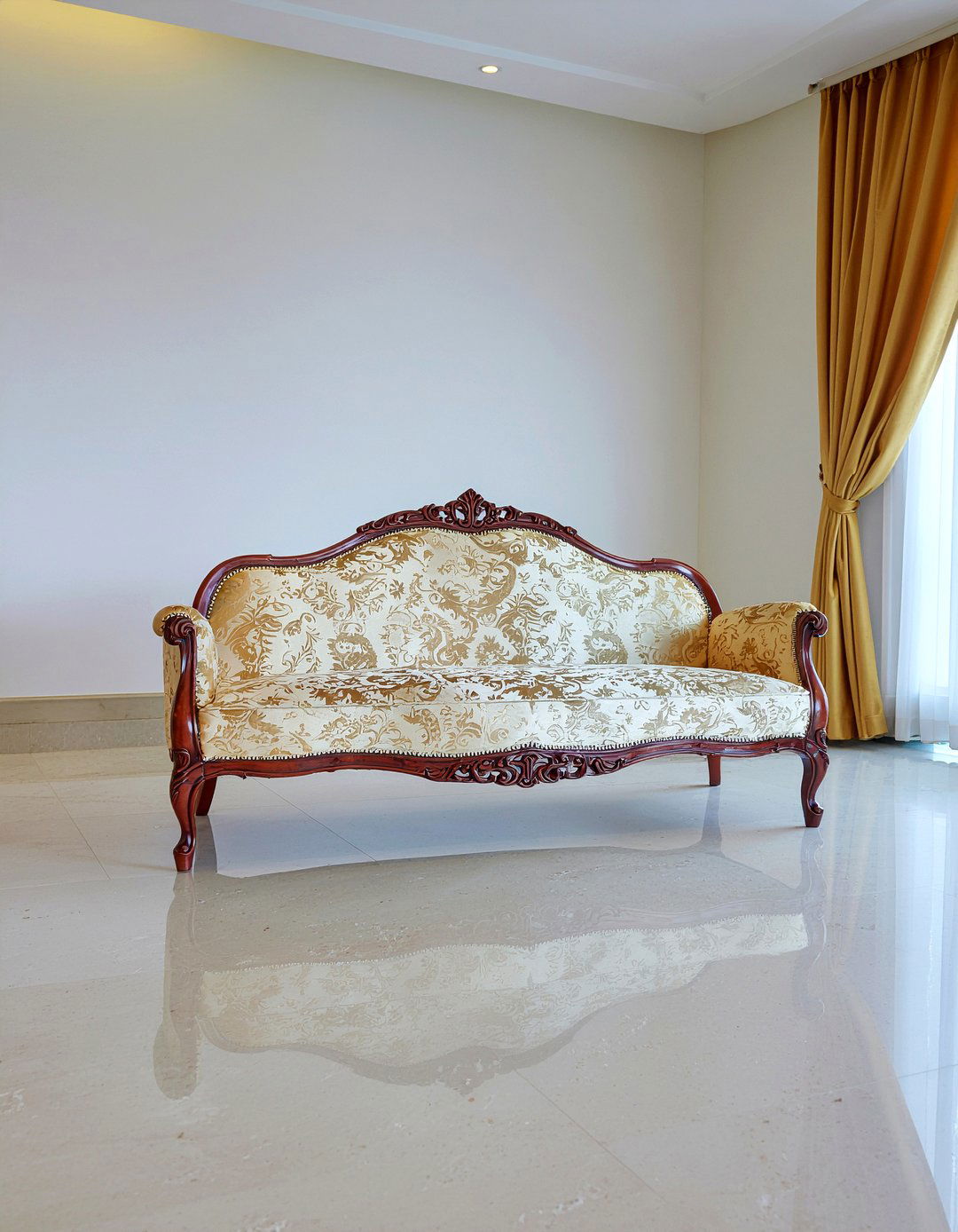 Silk Upholstered Sofa - 30 living room Chinese furniture ideas