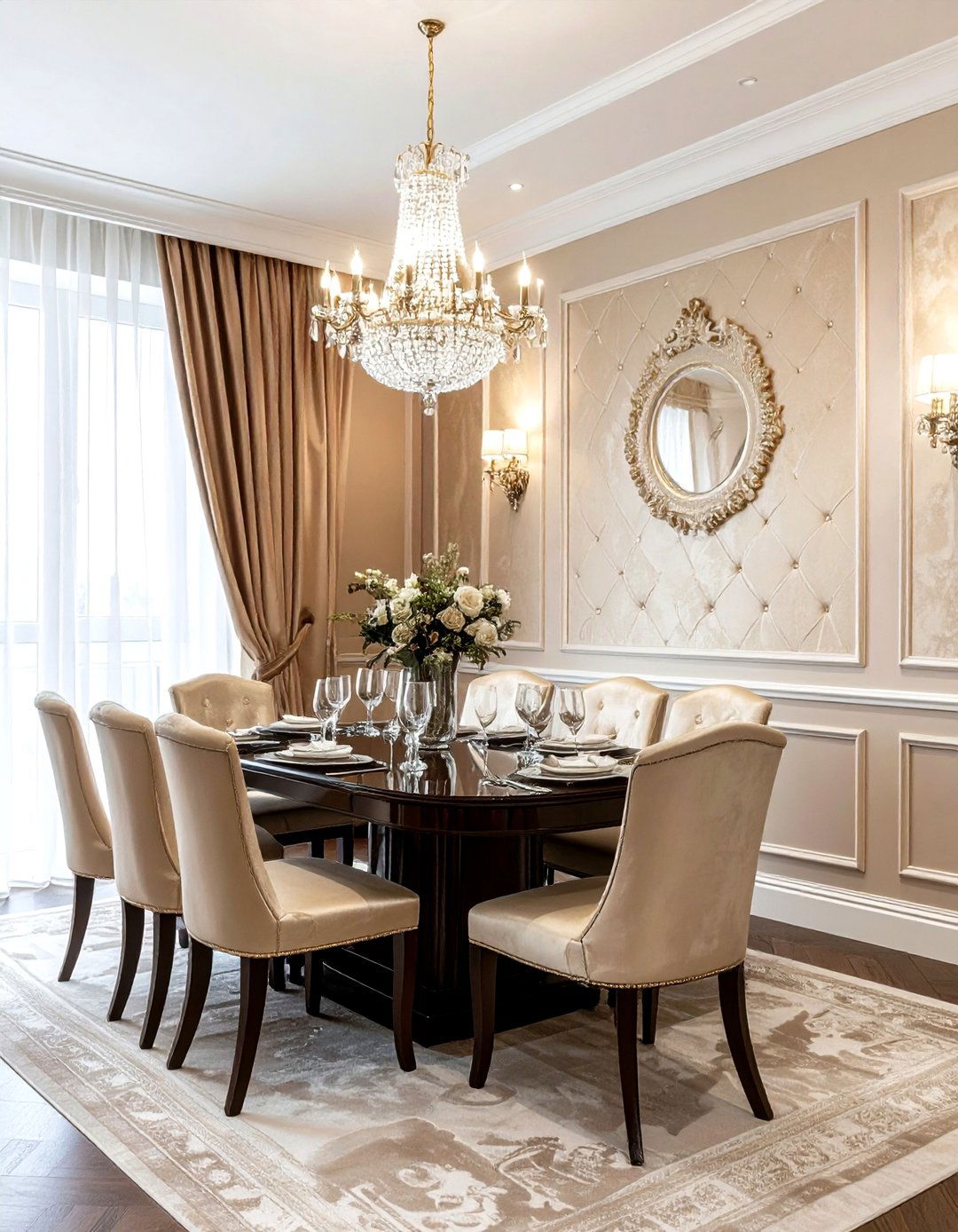 Silk Wallcovering Dining Room - 30 textured dining room ideas
