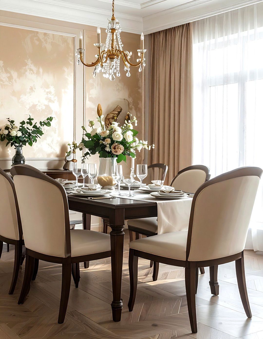 Silk Wallpaper Dining Room - 30 manor dining room ideas