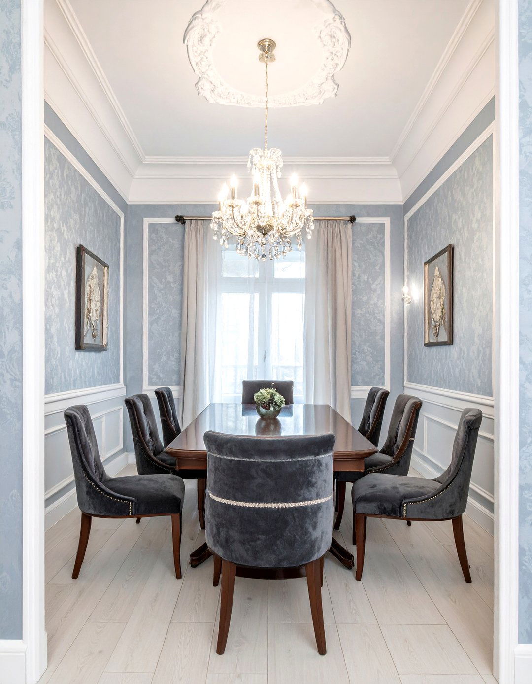 Silk Wallpaper Walls - 30 stately dining room ideas