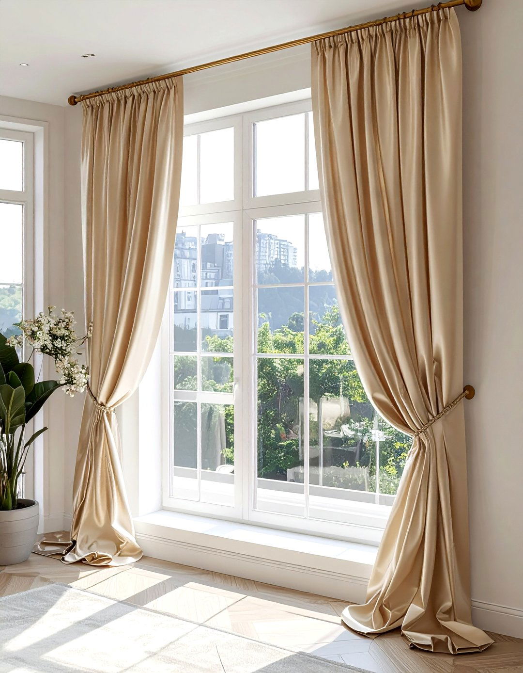 Silk Window Treatment - 30 textile decor ideas