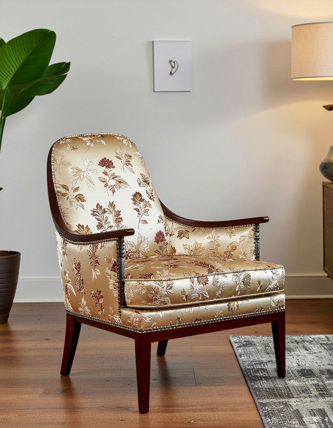 Silk accent chair - 30 living room Asian furniture ideas