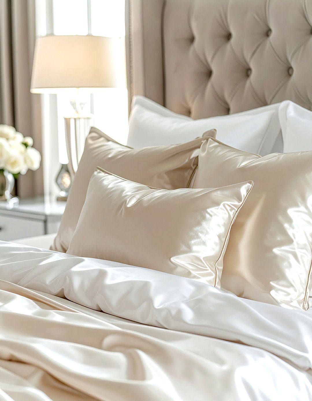 Silk and satin pillow covers - 30 pillow styling ideas
