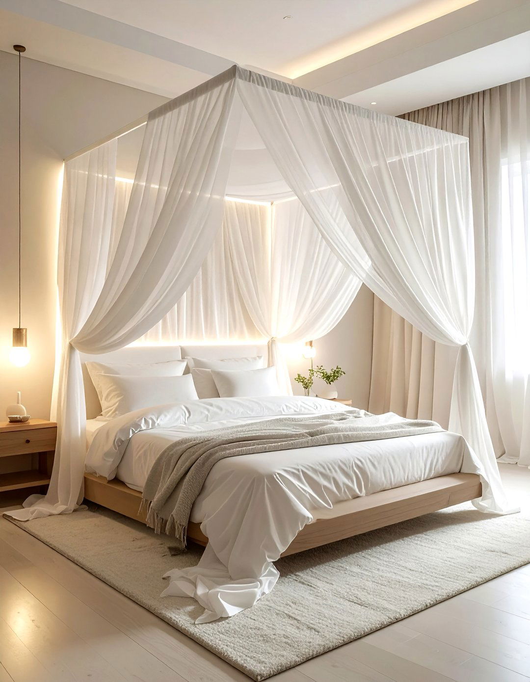 Silk bed canopy - 30 silk decor ideas