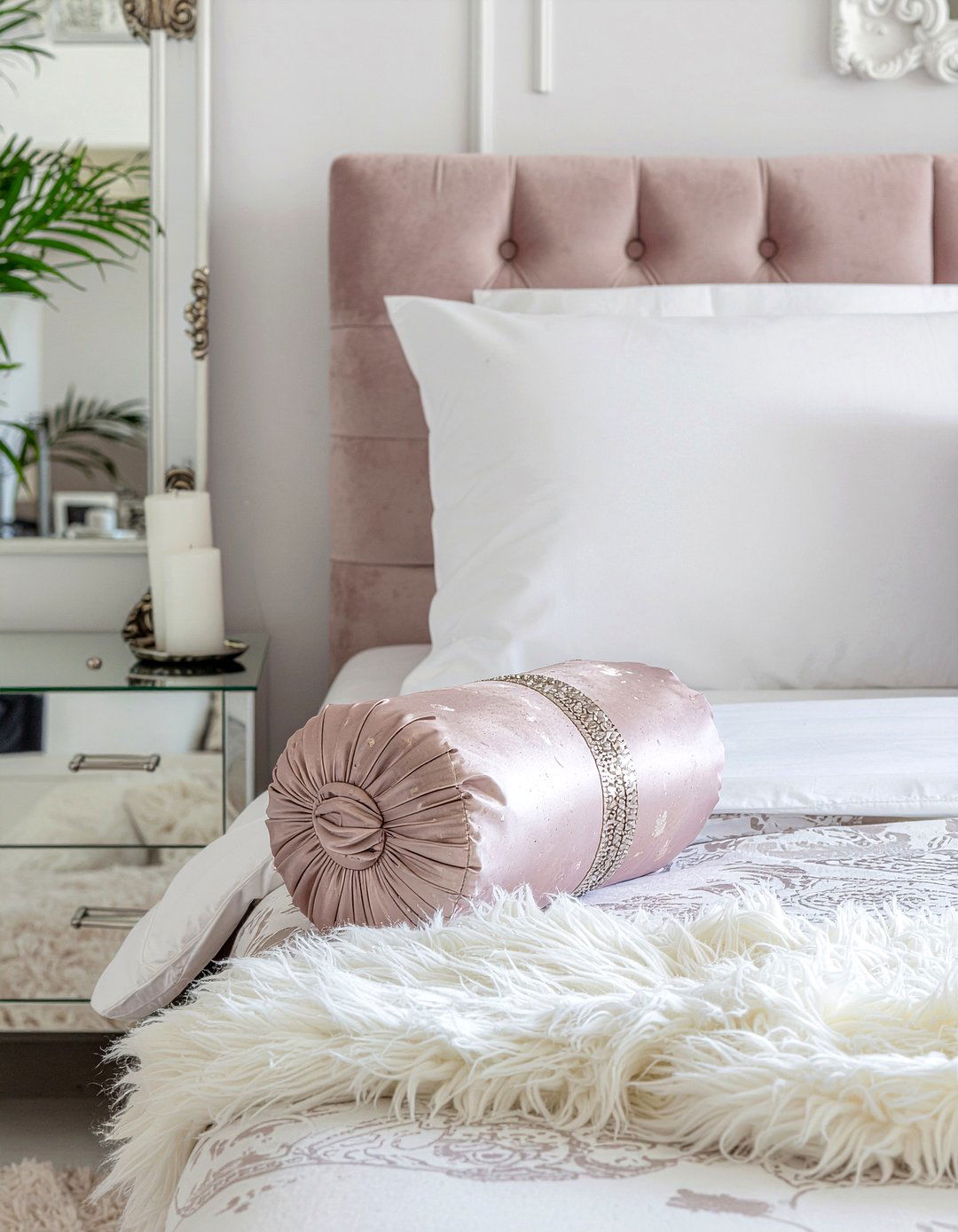 Silk bolster pillow for bed - 30 bedroom bolster pillows