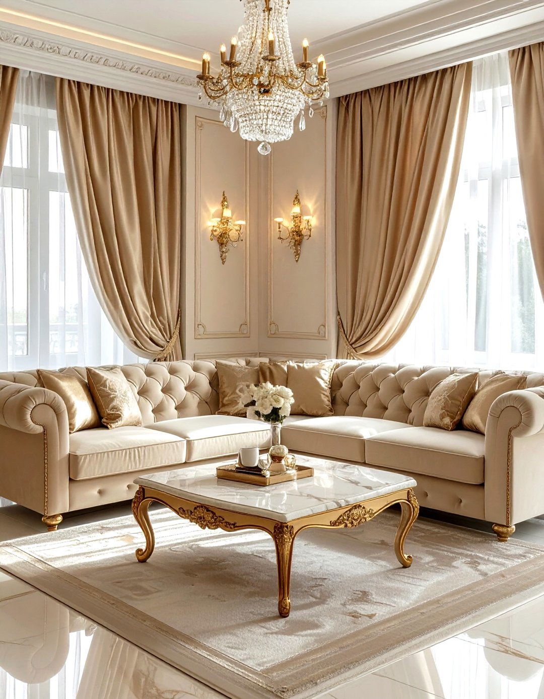 Silk curtains - 30 living room curtain ideas