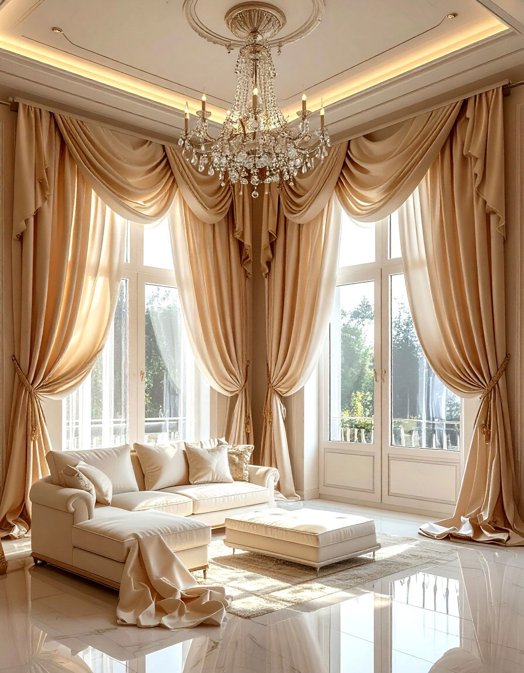Silk curtains - 30 living room window treatments