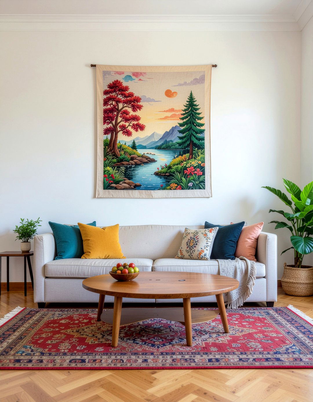 Silk embroidery wall hanging - 30 Chinese living room ideas