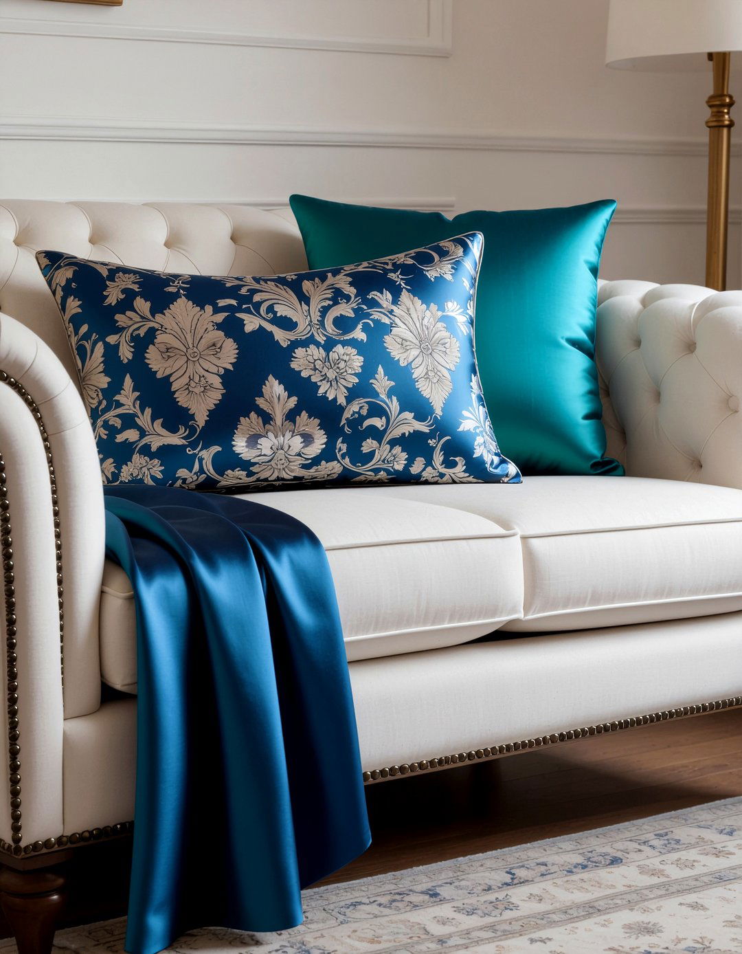 Silk living room pillows - 30 traditional living room ideas