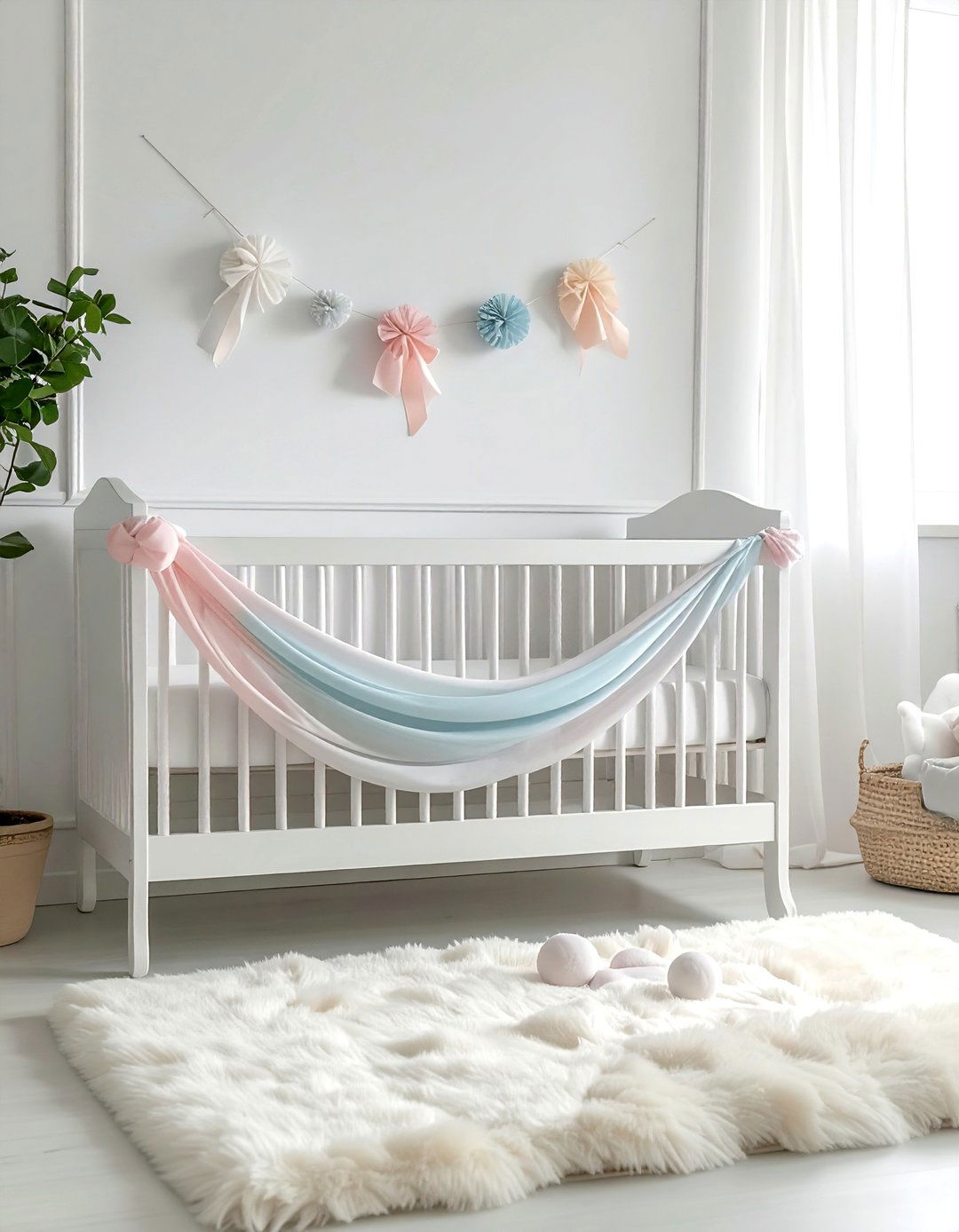 Silk ribbon garland - 30 silk decor ideas