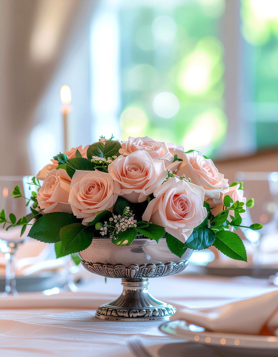 Silk rose floral arrangement - 30 faux flower ideas