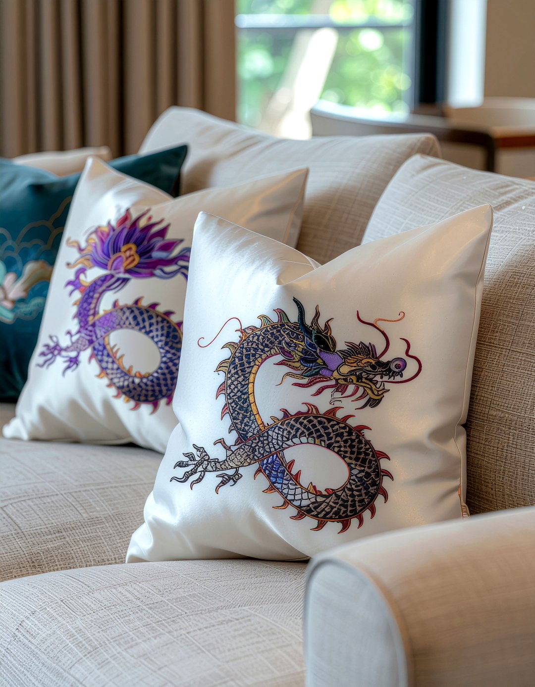 Silk throw pillow - 30 living room Asian furniture ideas