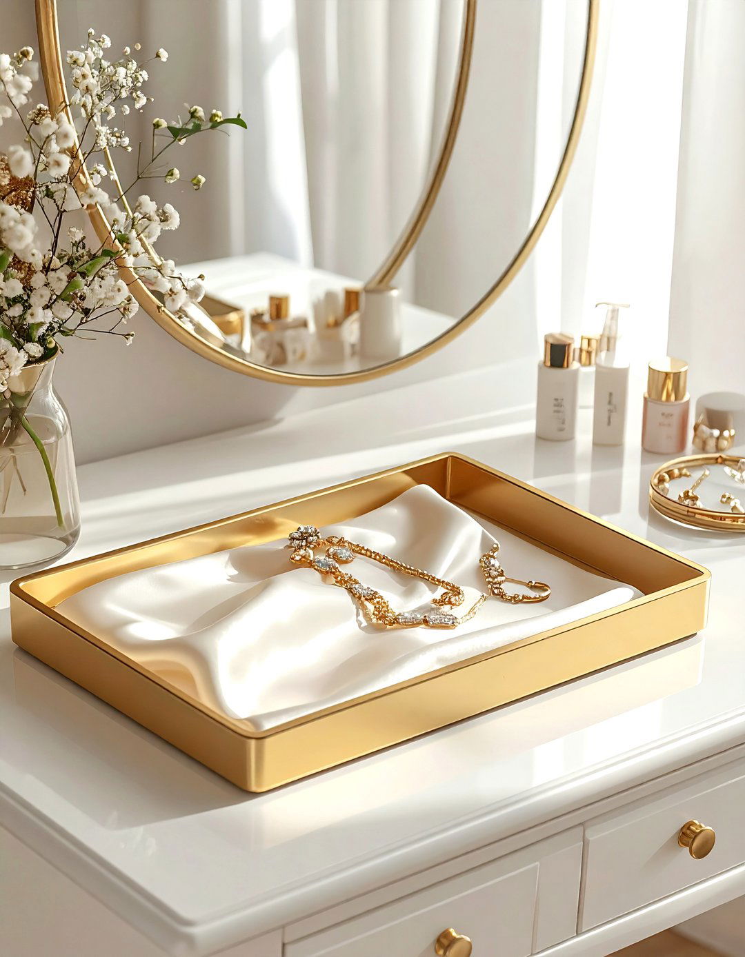 Silk vanity liner - 30 silk decor ideas