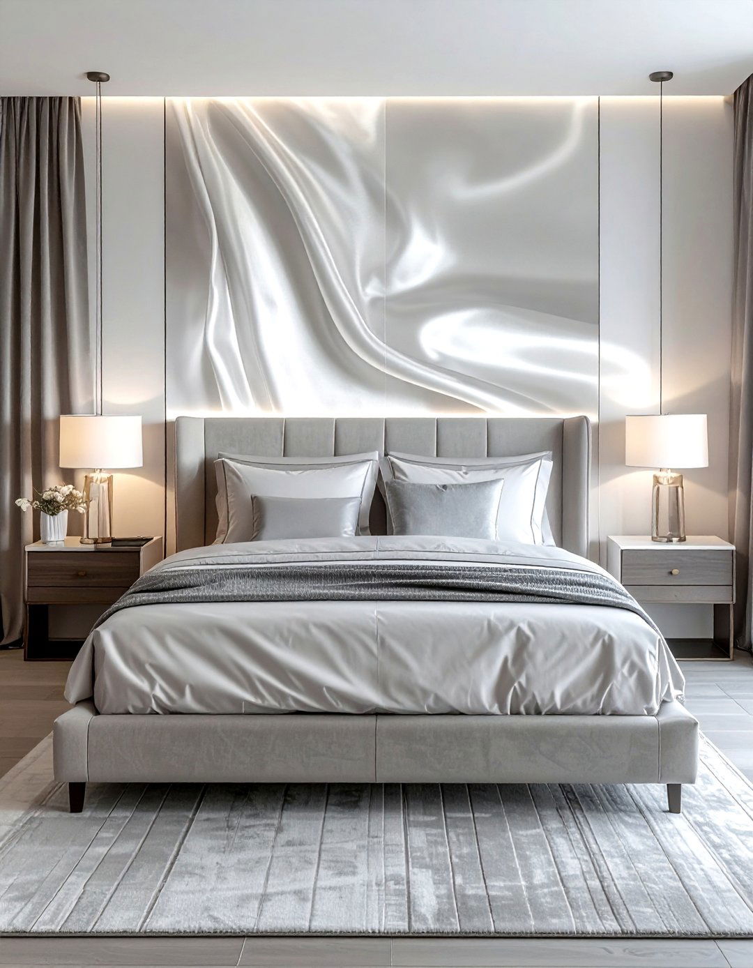 Silk wallpaper accent - 30 silk decor ideas