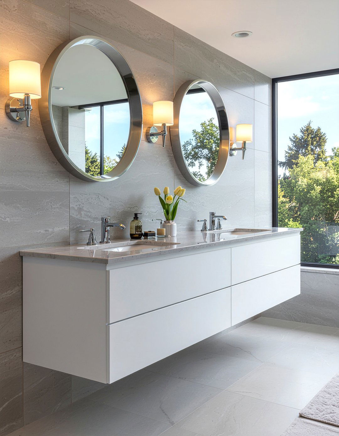 Silver Accent Bathroom - 30 glam bathroom ideas