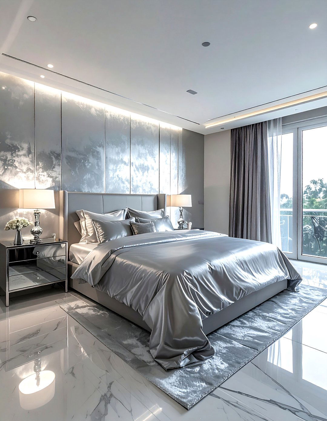 Silver Bedroom - 30 monochromatic bedroom ideas