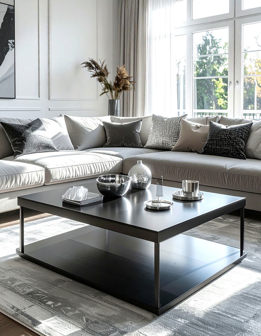 Silver Coaster Set - 30 gray living room accessories ideas