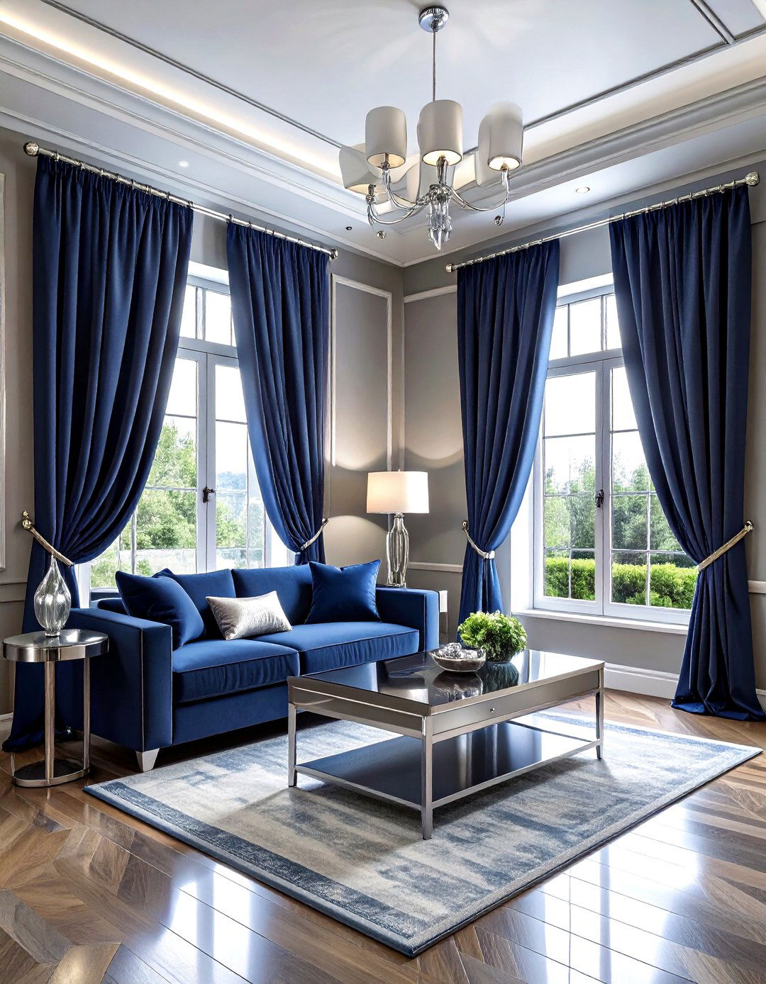 Silver Curtain Rod And Hardware Living Room - 30 silver accent living room ideas