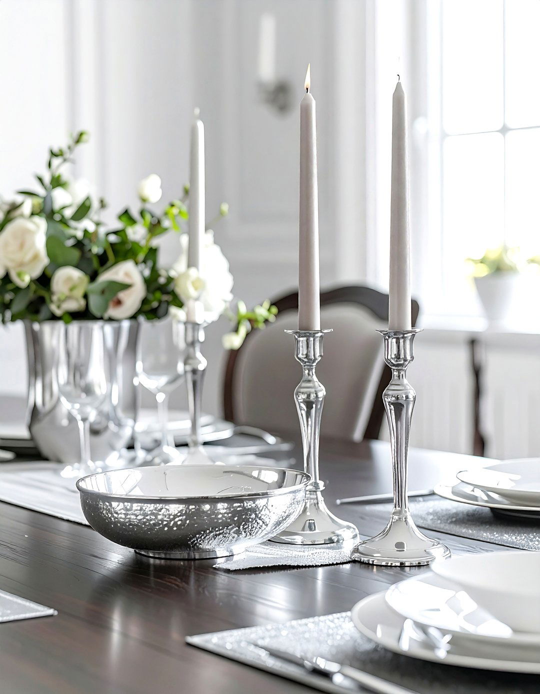 Silver Dining Room Centerpiece - 30 silver decor ideas