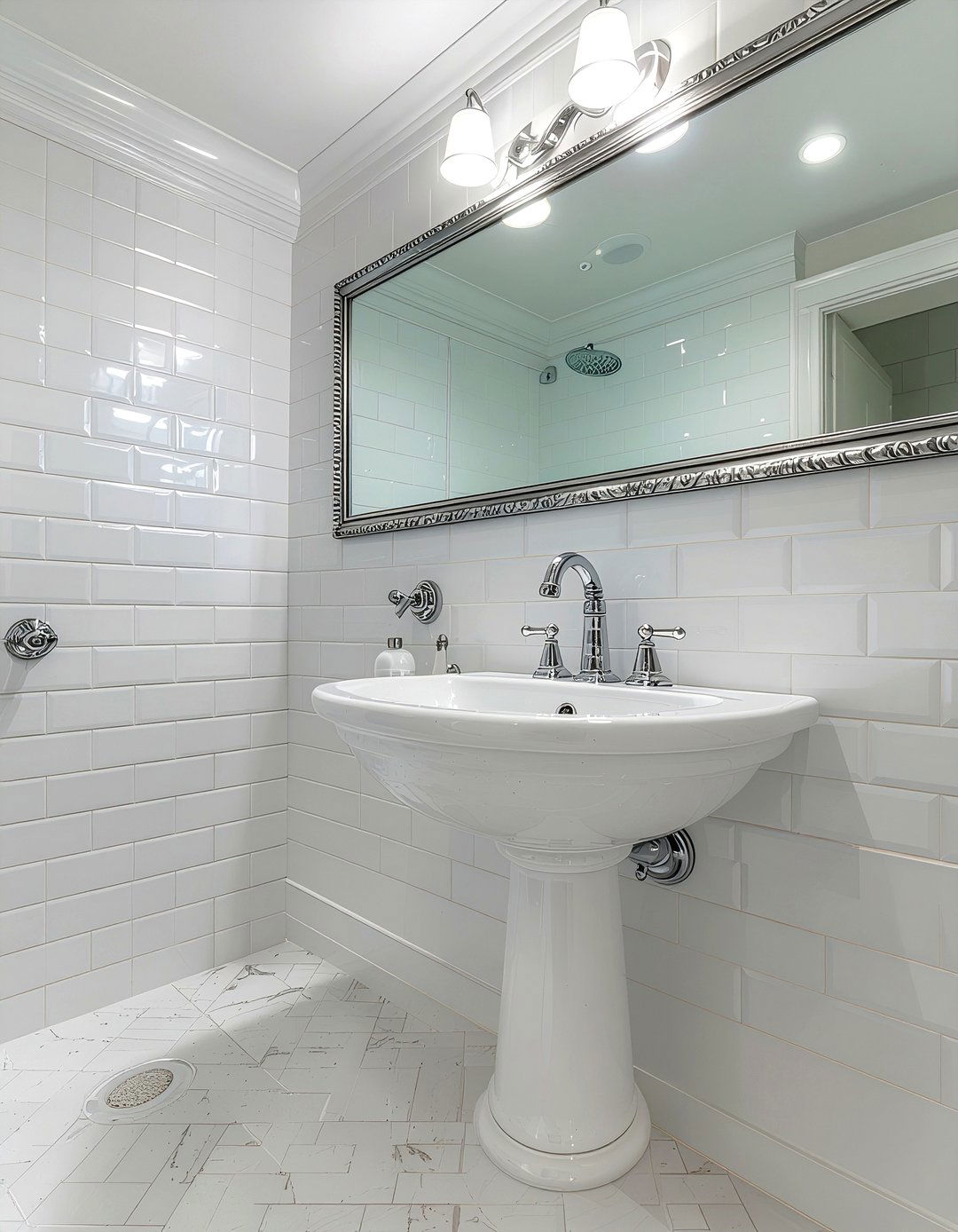 Silver Finish And White Ceramic - 30 bathroom finish mixing ideas