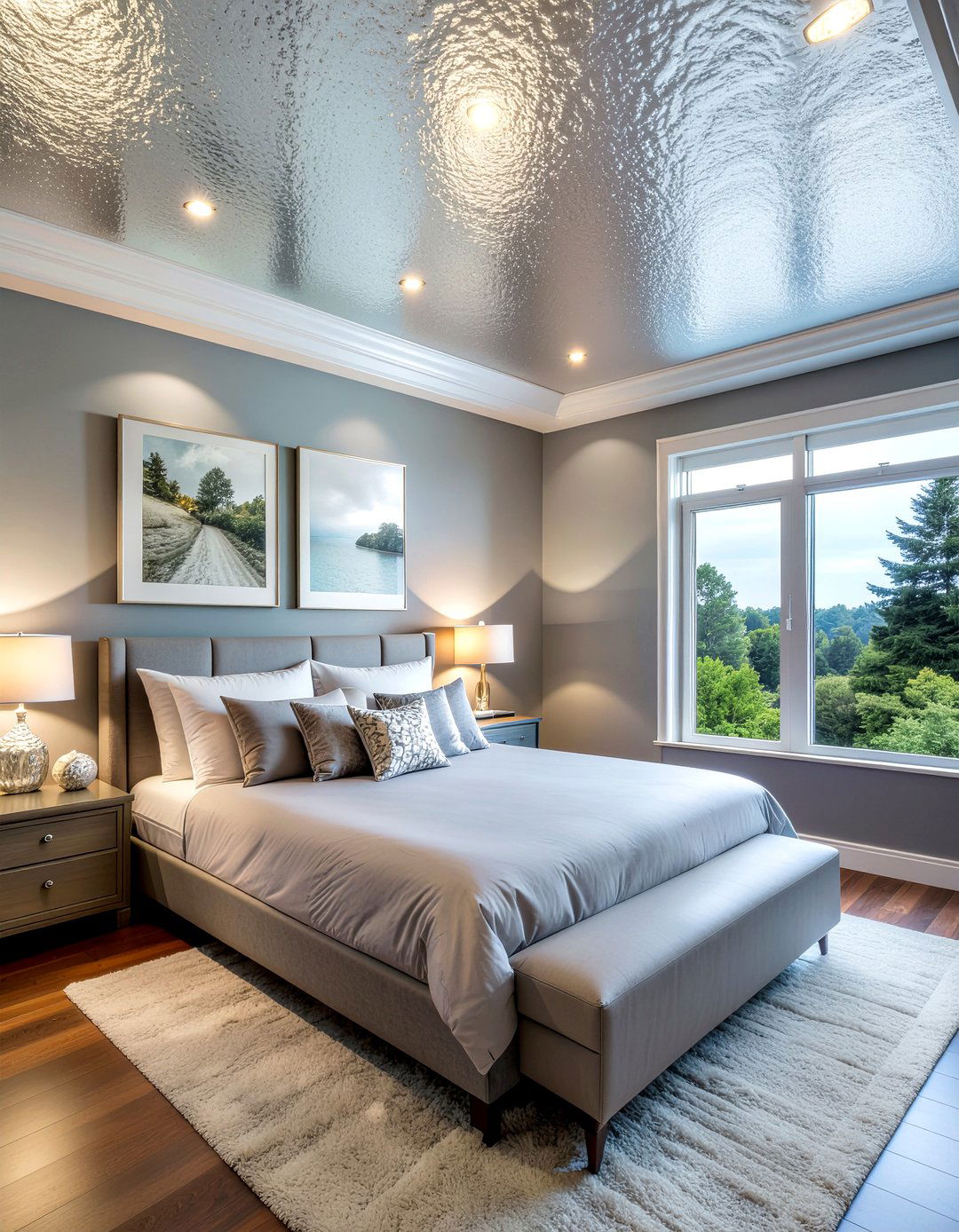 Silver Foil Ceiling Wallpaper - 30 bedroom ceiling wallpapers