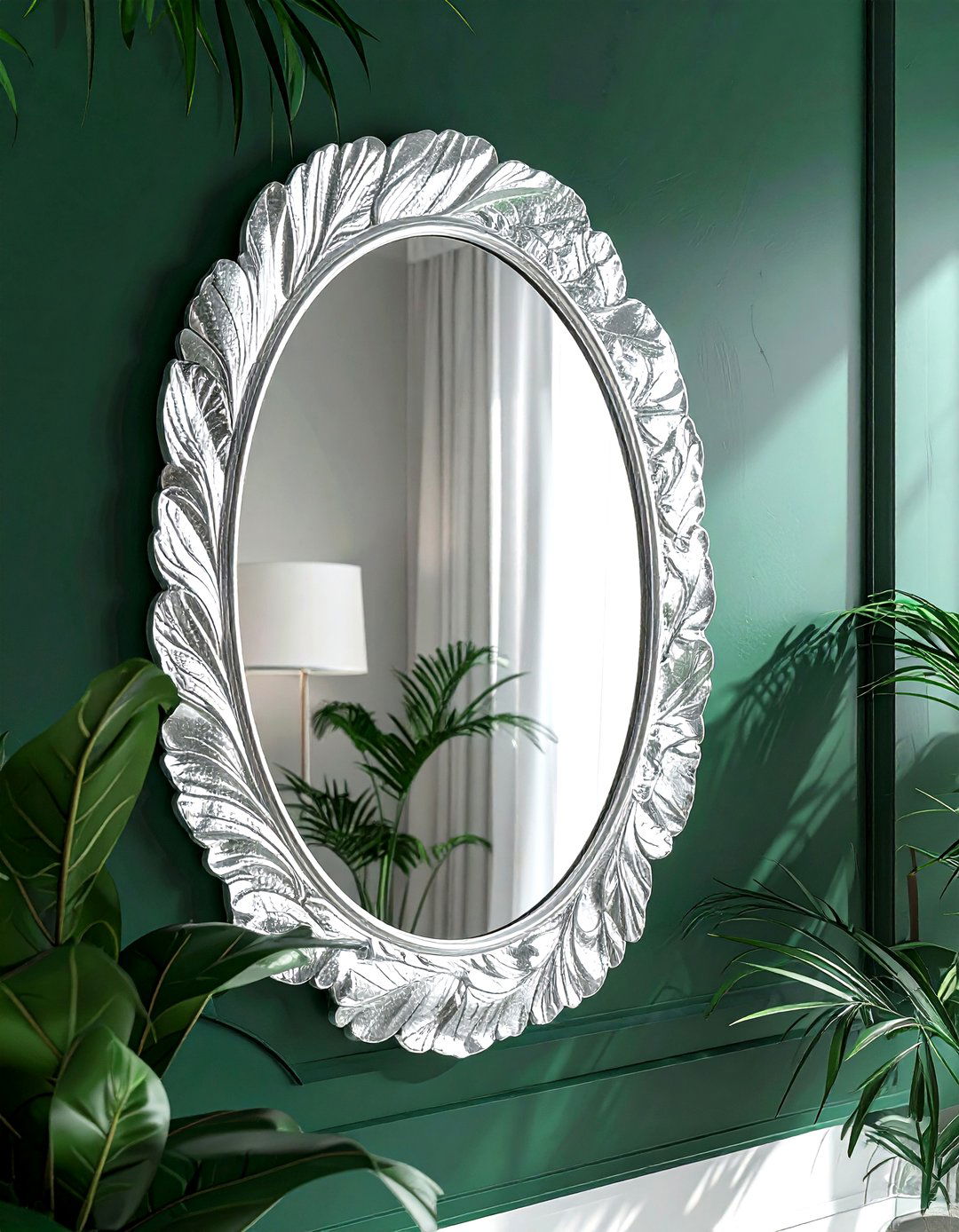 Silver Leaf Mirror - 30 metal bathroom ideas