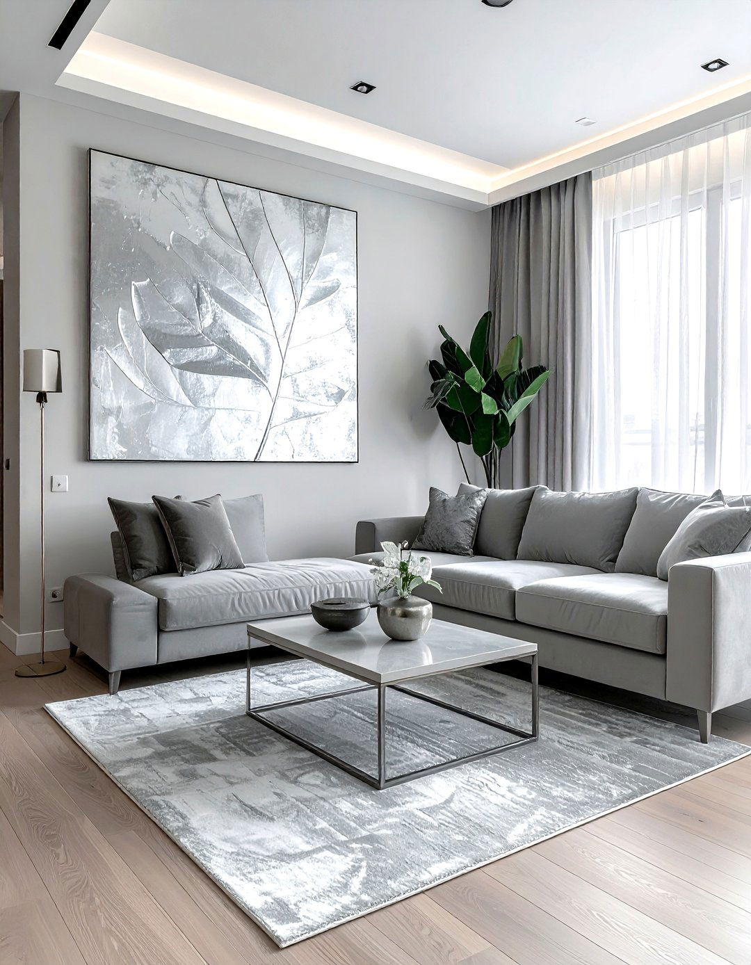 Silver Leaf Wall Art Living Room - 30 silver accent living room ideas