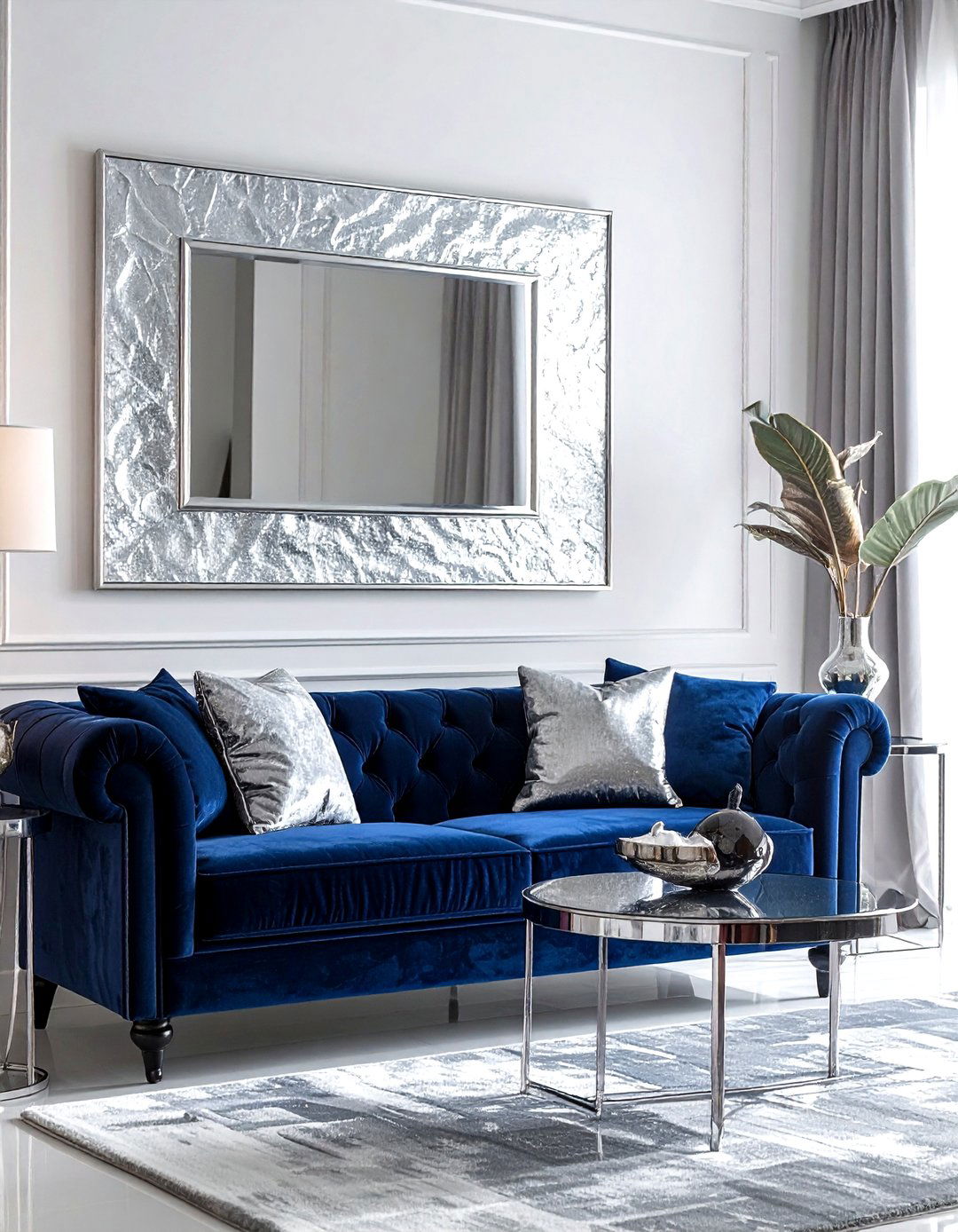 Silver Leaf Wall Mirror - 30 mirror wall decor ideas