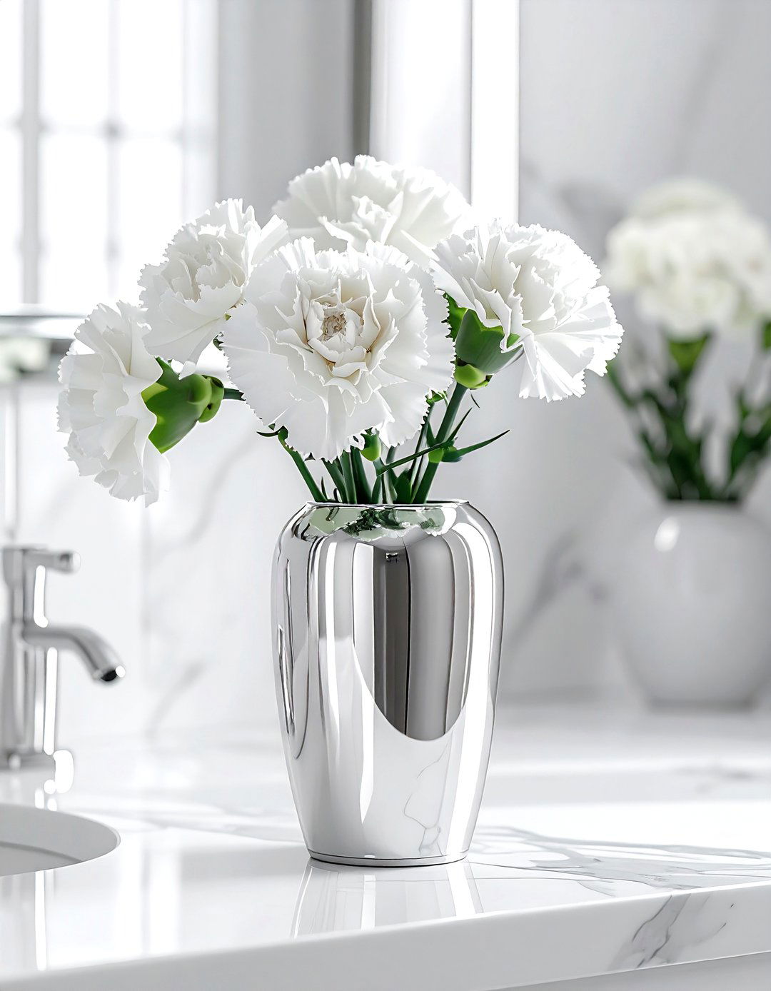 Silver Mercury Glass Bathroom Vase - 30 bathroom vase ideas