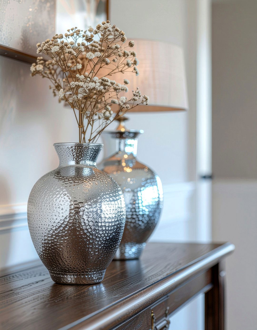 Silver Mercury Glass Vase - 30 empty vase decor ideas