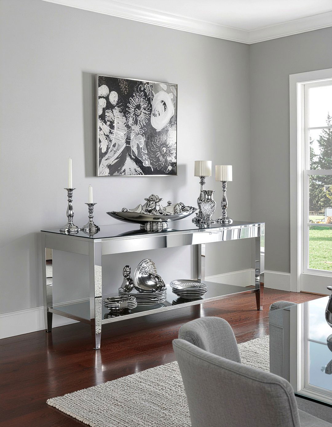Silver Mirrored Buffet - 30 mirrored buffet dining room ideas