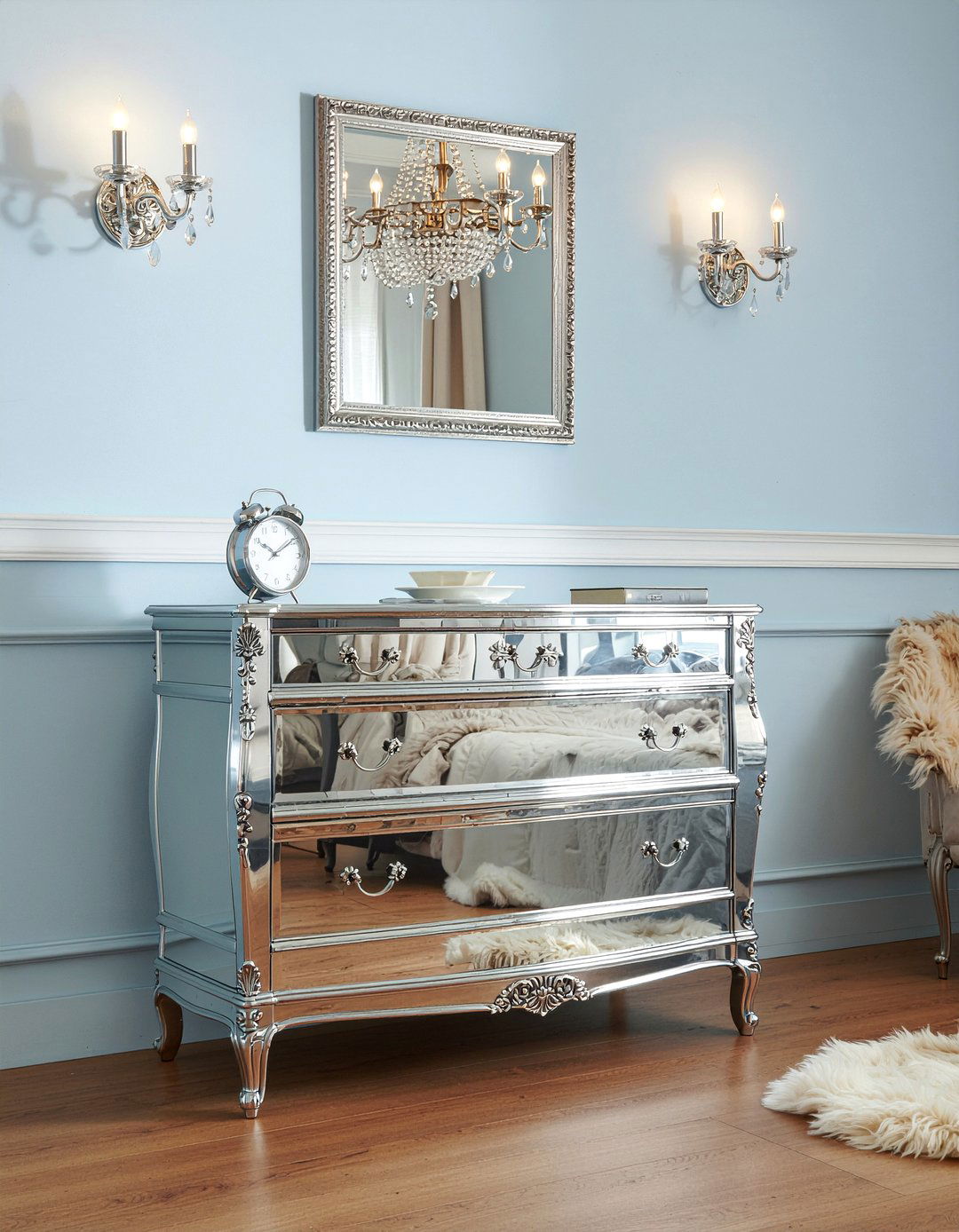 Silver Mirrored Dresser - 30 bedroom mirrored dressers