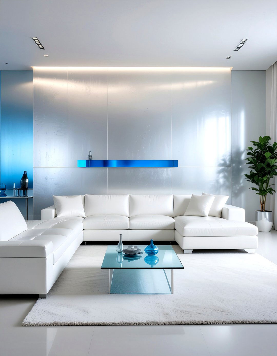 Silver Ombre Wall - 30 living room ombre wall ideas