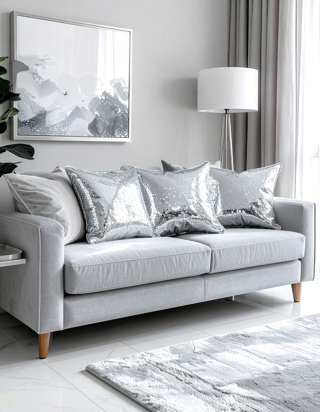 Silver Sequin Pillow Living Room - 30 silver accent living room ideas