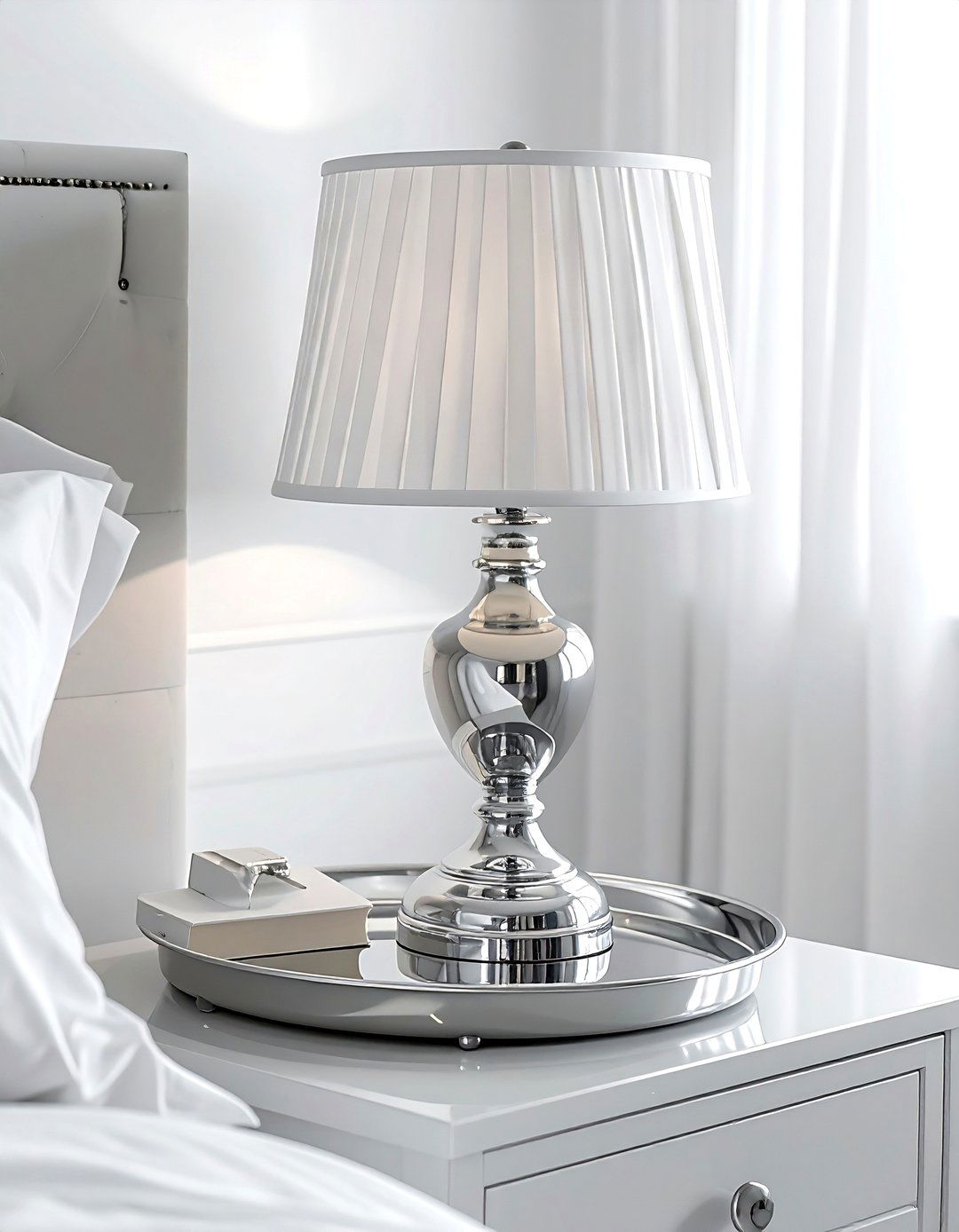 Silver Table Lamp - 30 silver decor ideas