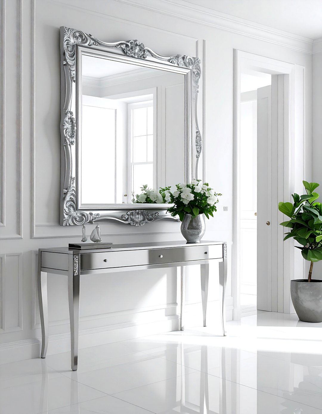 Silver Wall Mirror - 30 silver decor ideas