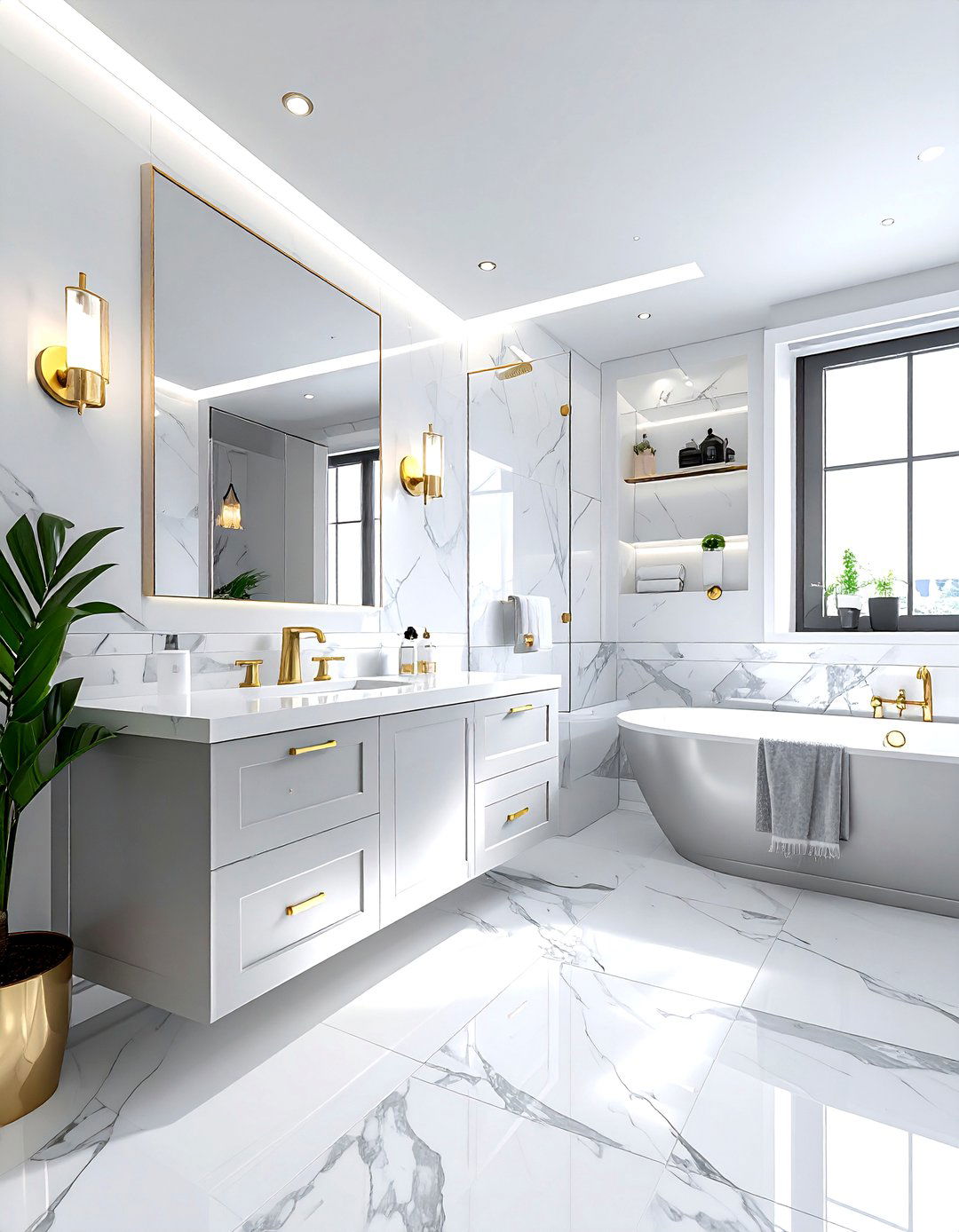 Silver and gold bathroom - 30 silver bathroom ideas
