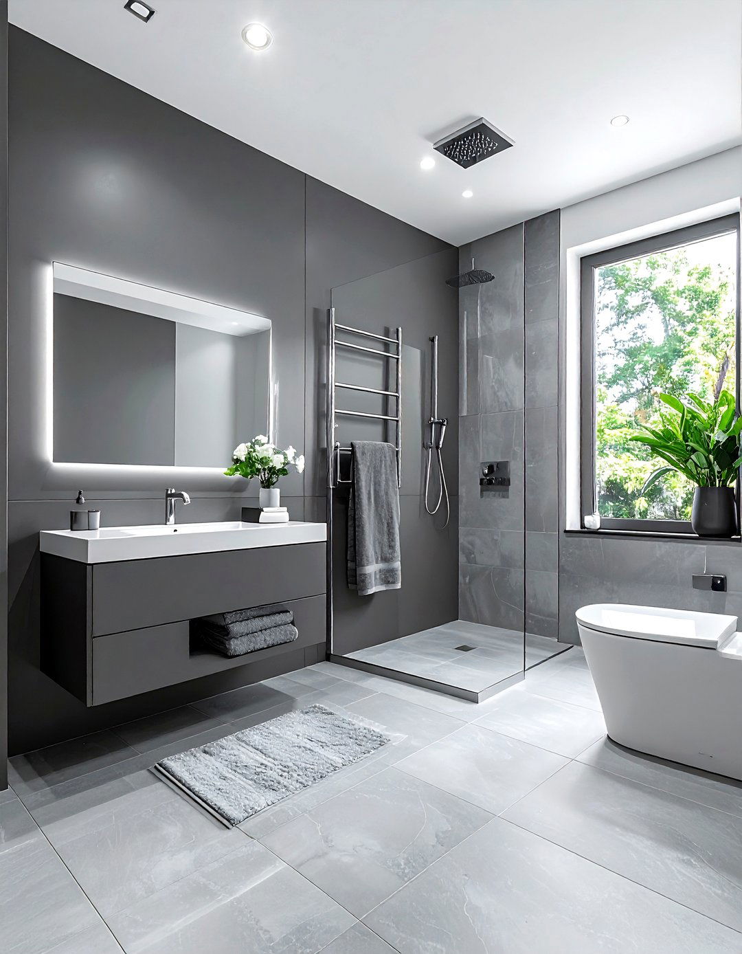 Silver and grey bathroom - 30 silver bathroom ideas