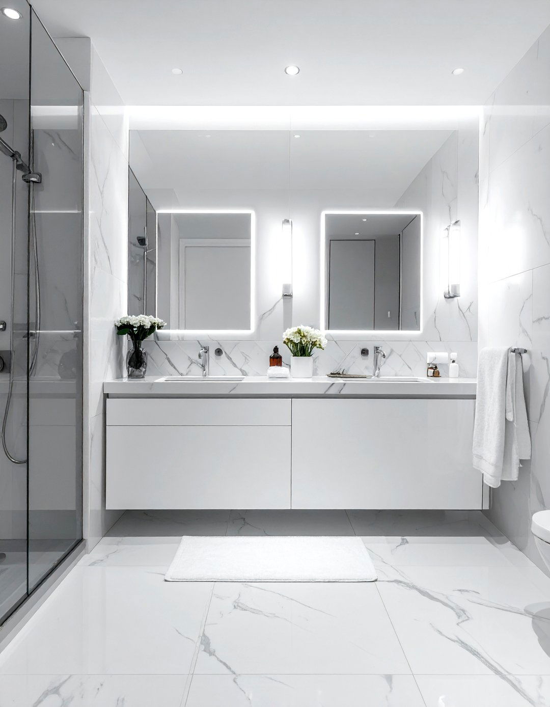Silver and white bathroom - 30 two-tone bathroom ideas