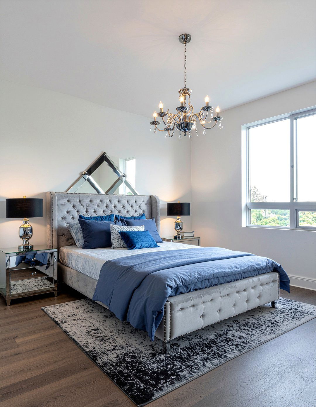 Silver chrome chandelier - 30 bedroom chandeliers