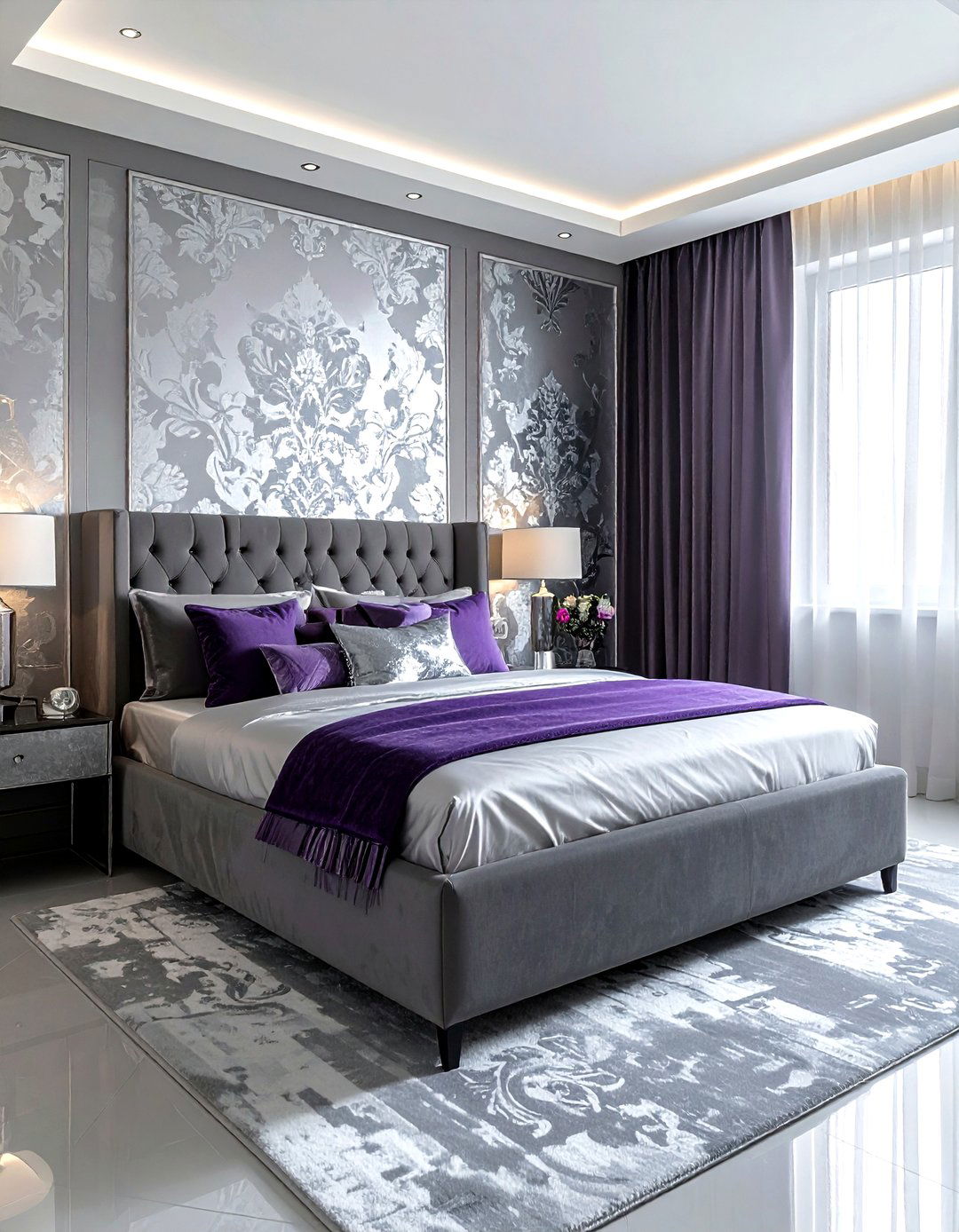 Silver damask wallpaper - 30 damask wallpaper ideas