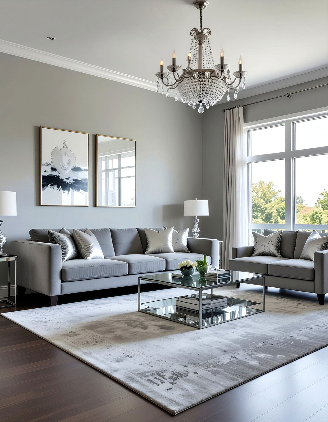 Silver gray living room - 30 living room gray walls