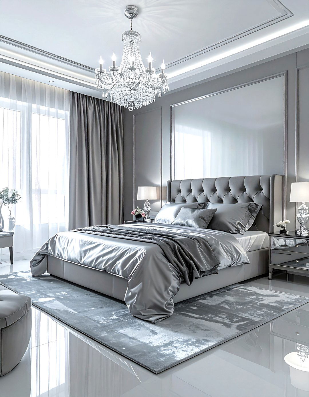 Silver grey luxury bedroom - 30 modern grey bedroom ideas
