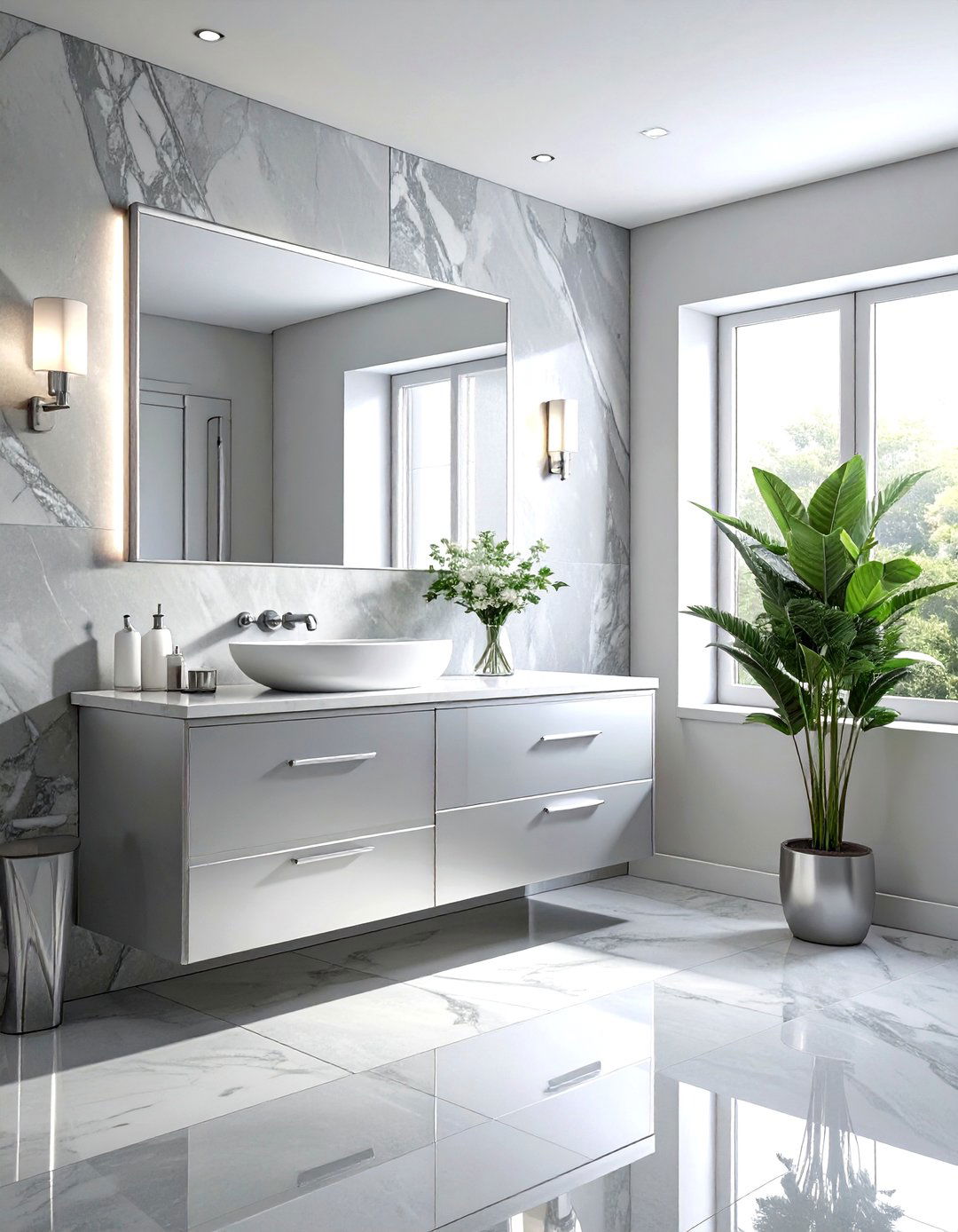 Silver leaf bathroom - 30 silver bathroom ideas