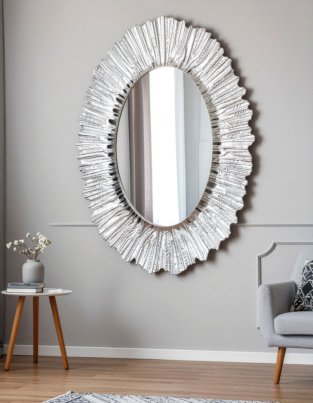Silver leaf wall mirror - 30 living room mirrors