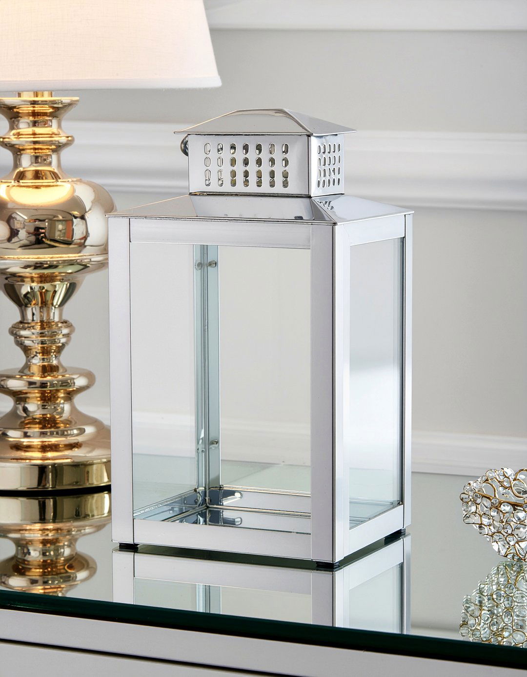 Silver metal lantern - 30 bedroom candle lanterns