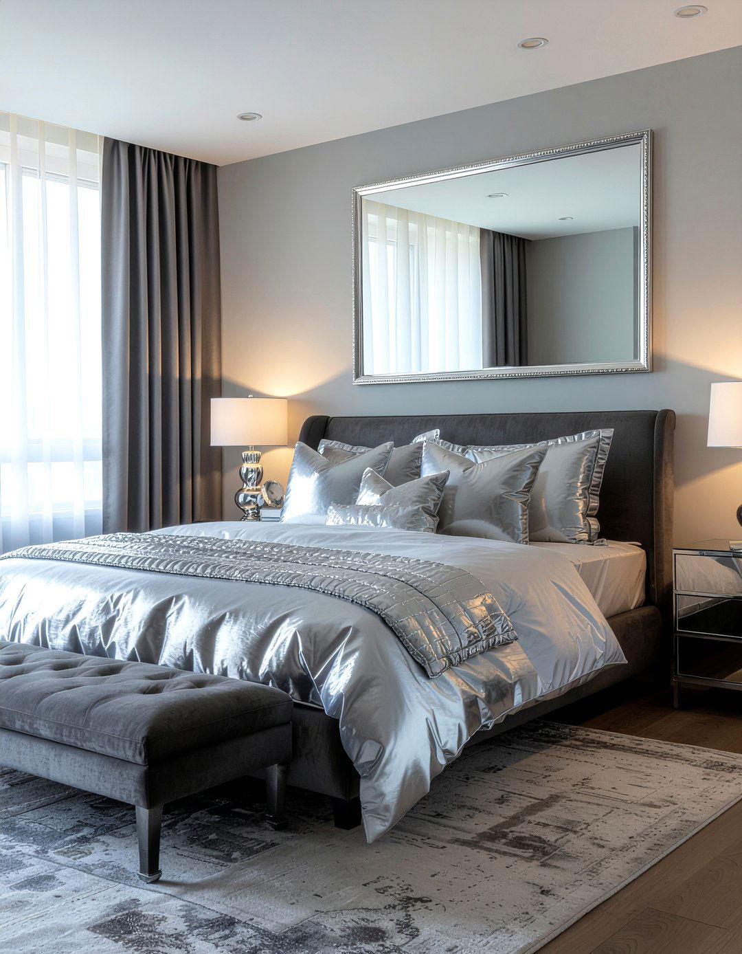 Silver metallic decor - 30 rock and roll bedroom ideas