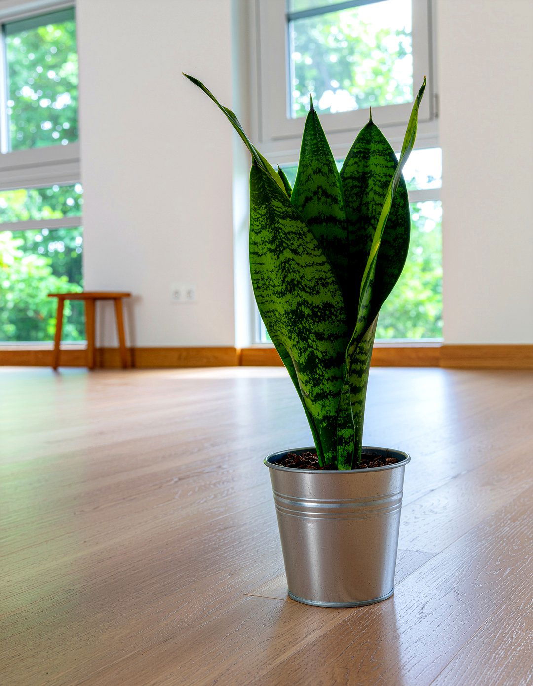 Silver plant pot - 30 chrome accent living room ideas