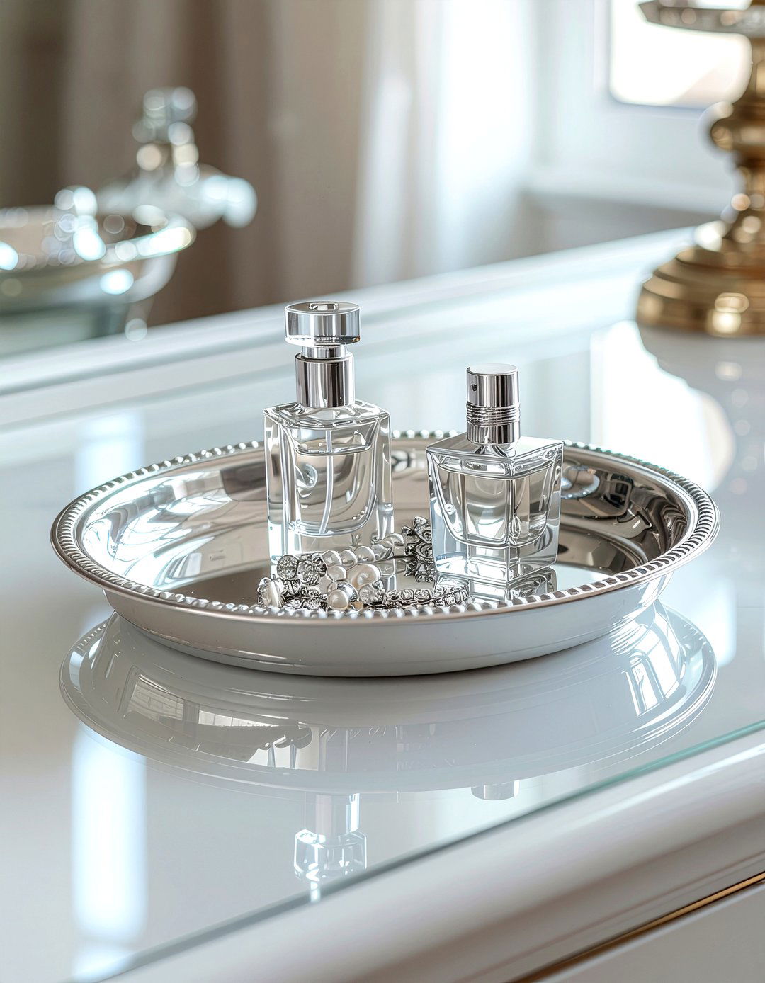 Silver serving tray - 30 estate sale decor ideas