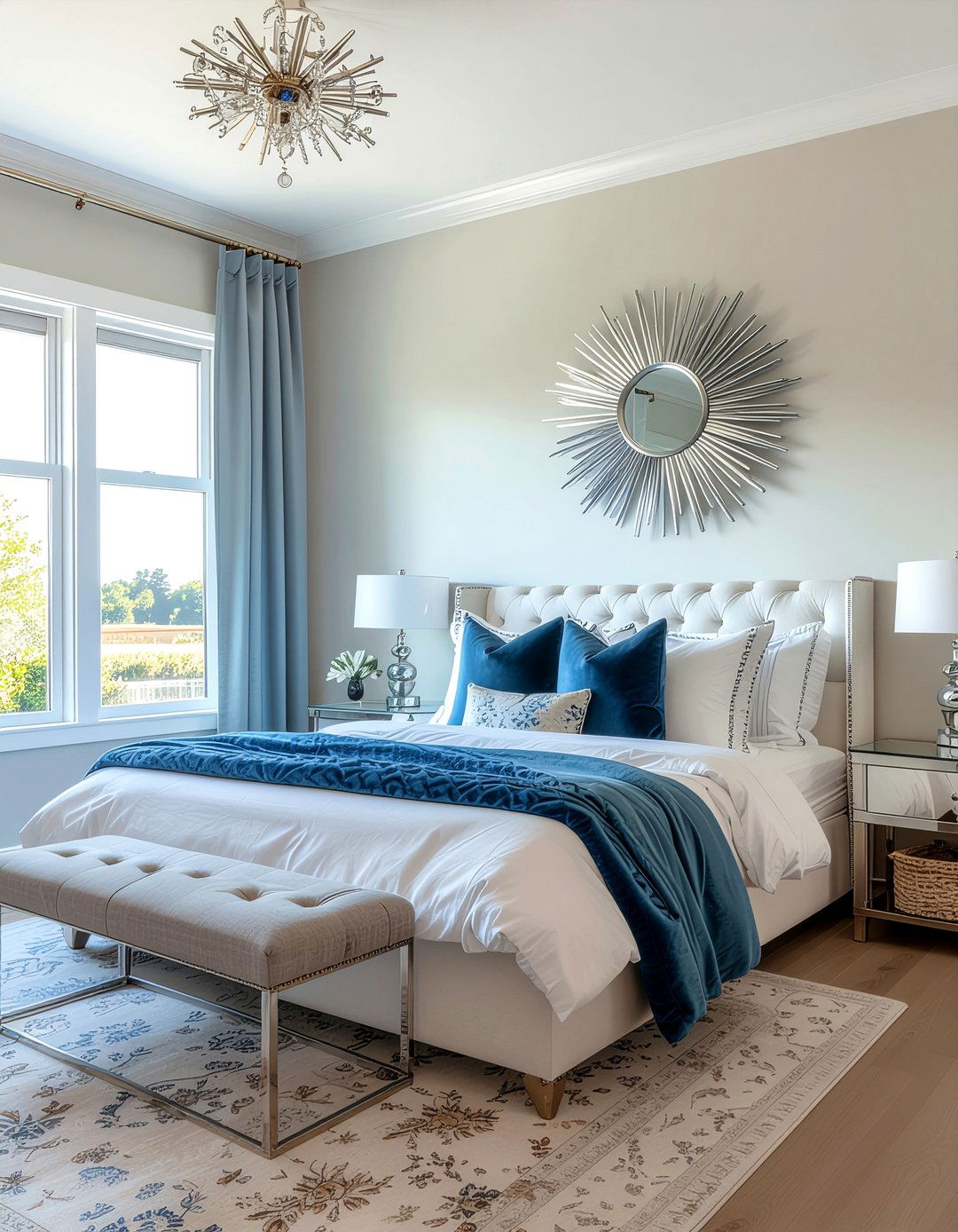 Silver starburst mirror decor - 30 bedroom sunburst mirrors